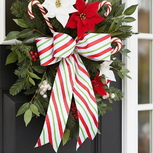 Peppermint stripes  satin ribbon