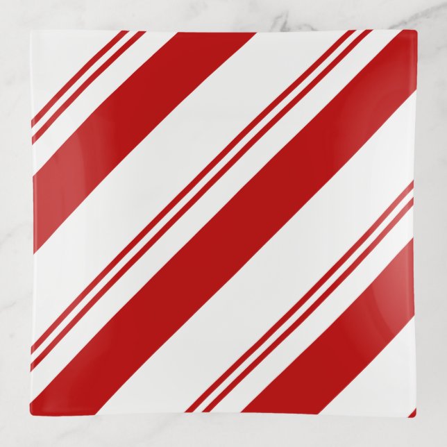 Peppermint Stripes Trinket Tray (Front)