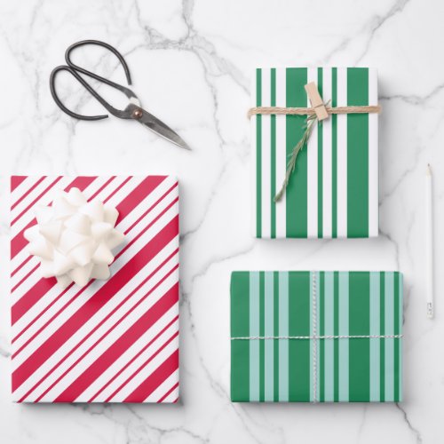 Peppermint Stripes Wrapping Paper