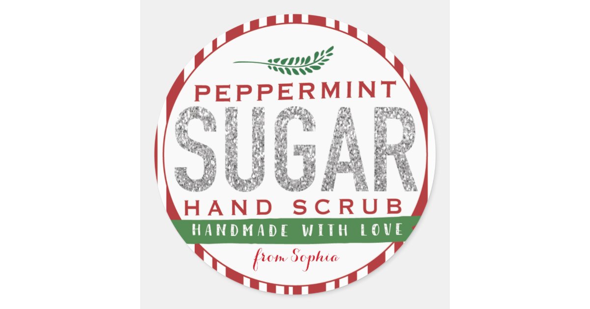 Peppermint Sugar Scrub Labels Custom Mason Jar | Zazzle.com