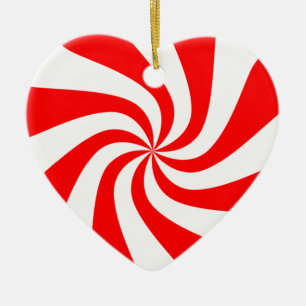 peppermint swirl candy ceramic ornament