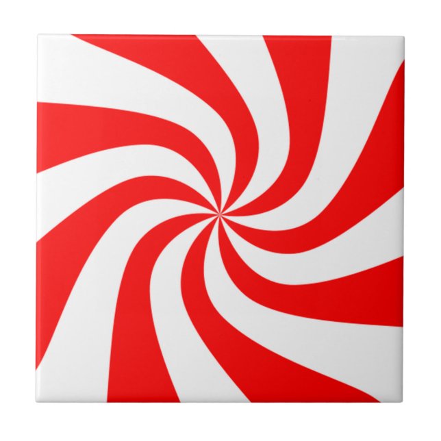 peppermint swirl candy ceramic tile (Front)