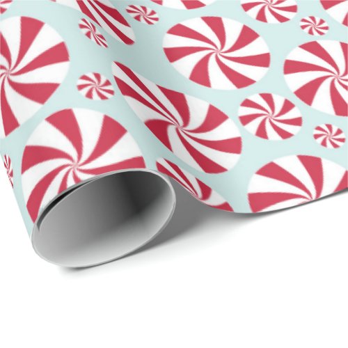 Peppermint Swirl Candy Christmas and Holiday Wrapping Paper