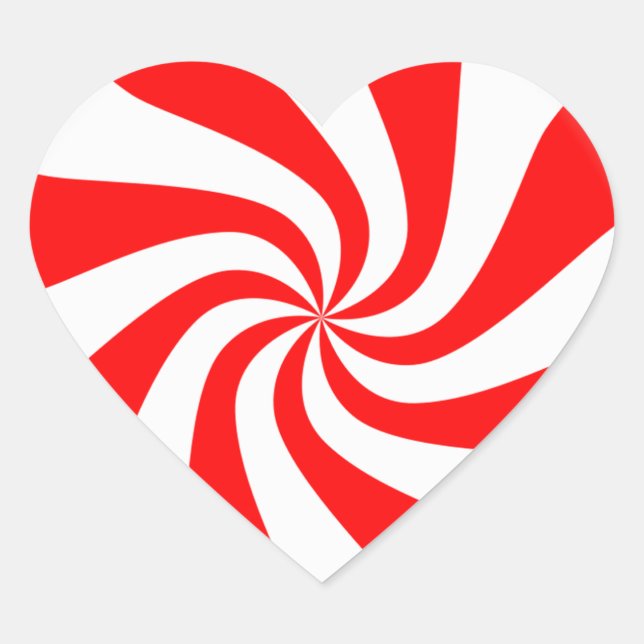peppermint swirl candy heart sticker (Front)