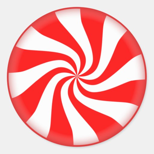 peppermint swirl candy stickers | Zazzle