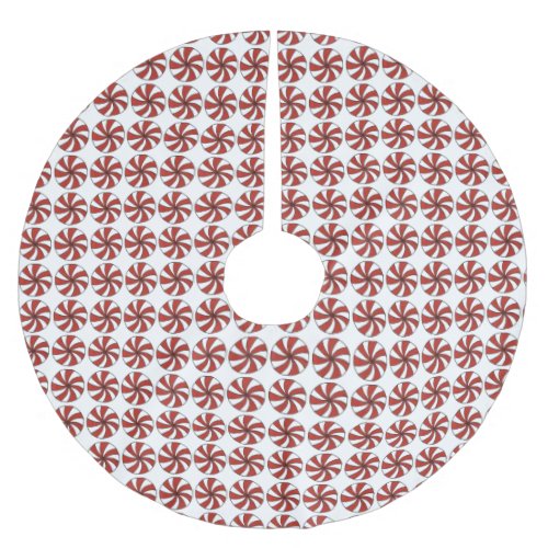 Peppermint Swirl Christmas Hard Candy Mint Brushed Polyester Tree Skirt
