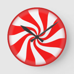 Peppermint Swirl Cute Retro Clock