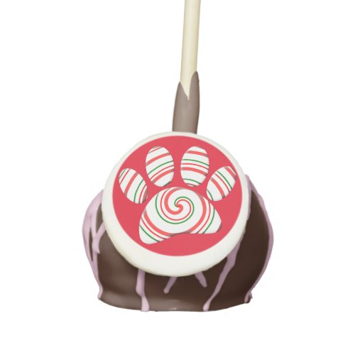Peppermint Swirl Dog Paw In Red Green White Cake Pops