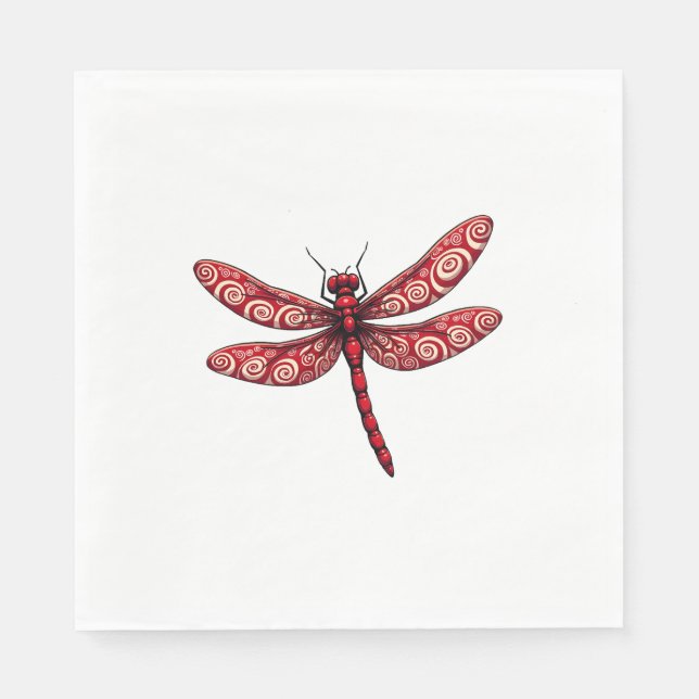 Peppermint Swirl Dragonfly Napkins (Front)