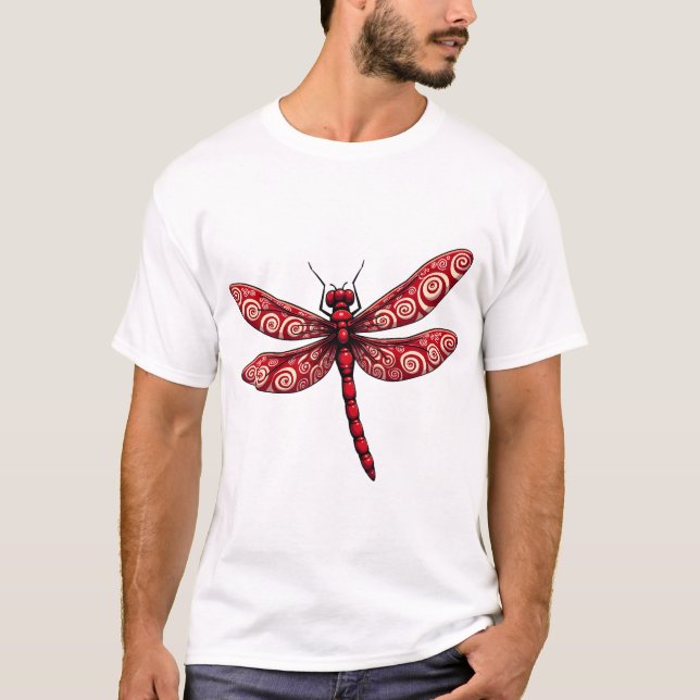 Peppermint Swirl Dragonfly T-Shirt (Front)