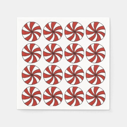 Peppermint Swirl Hard Candy Holiday Mint Christmas Napkins