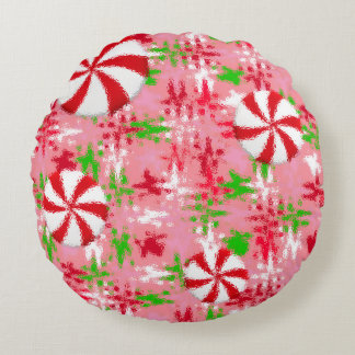 Peppermint Swirl Round Pillow