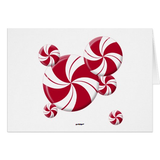 Peppermint Swirl Stripe Candy Cards (Front Horizontal)