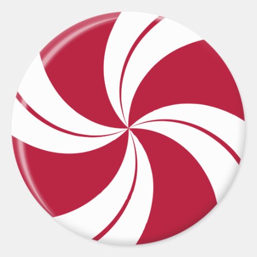Peppermint Swirl Stripe Candy Classic Round Sticker