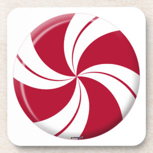 Peppermint Swirl Stripe Candy Drink Coaster