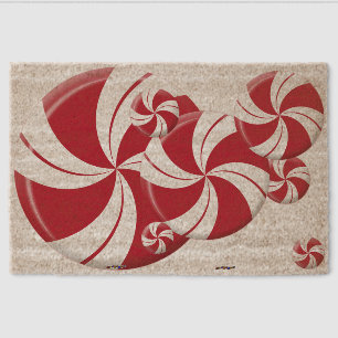 Peppermint Swirl Stripe Candy Fiber Doormat