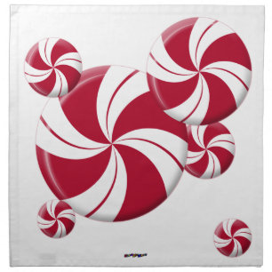 Peppermint Swirl Stripe Candy Napkin