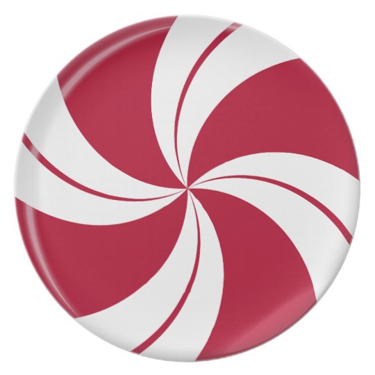 Peppermint Swirl Stripe Candy Plate