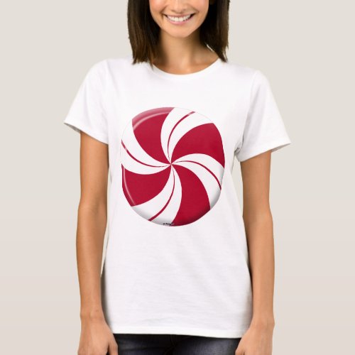 Peppermint Swirl Stripe Candy T_Shirt