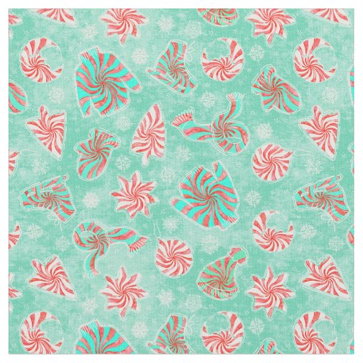 Peppermint Swirl Winter Fabric