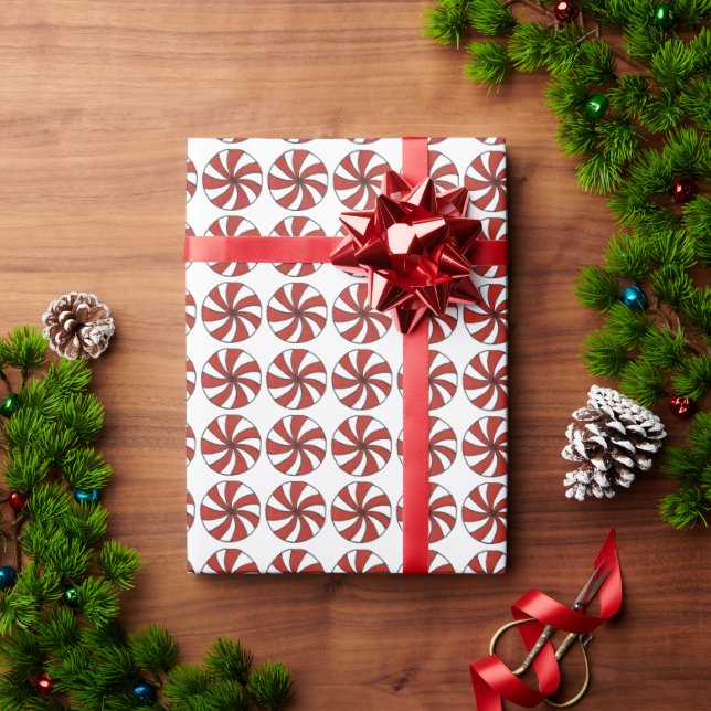 Peppermint Swirls Mint Christmas Hard Candy Mints  Wrapping Paper (Holiday Gift)