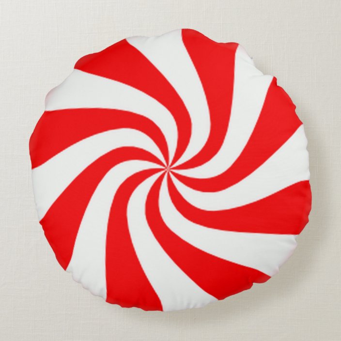 Peppermint Swirls Round Pillow | Zazzle.com