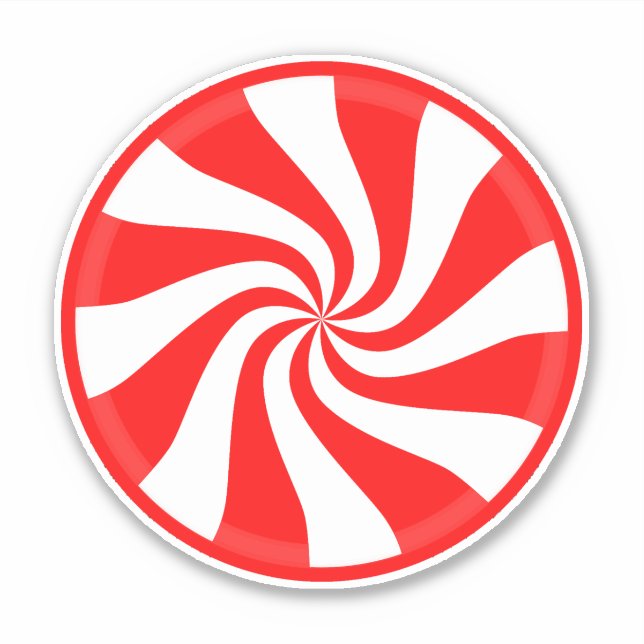 Peppermint Swirls  Vinyl Sticker (Front)
