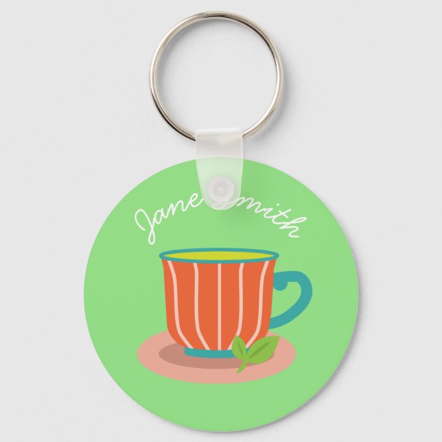 Peppermint tea for tea lovers keychain (Front)