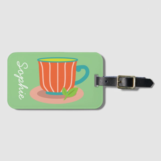 Peppermint tea for tea lovers luggage tag (Front Horizontal)