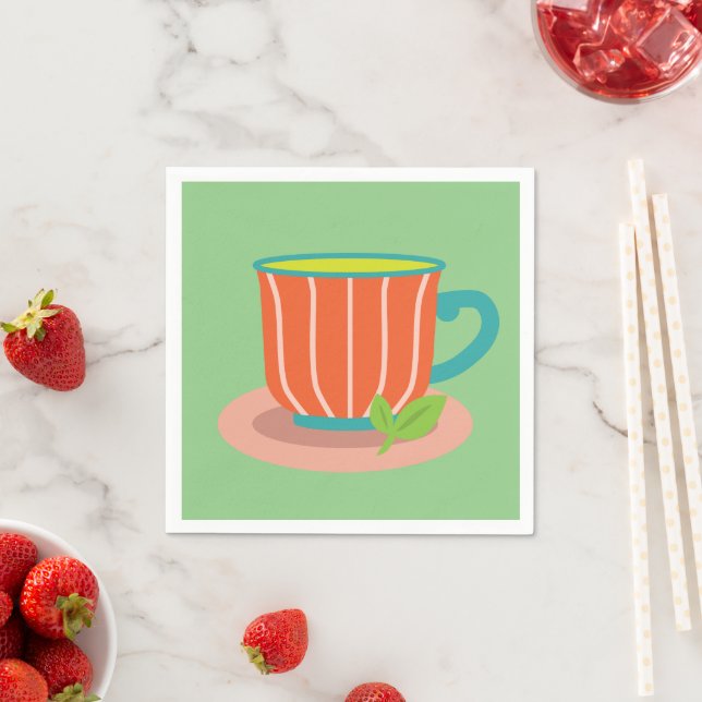 Peppermint tea for tea lovers napkins (Insitu)