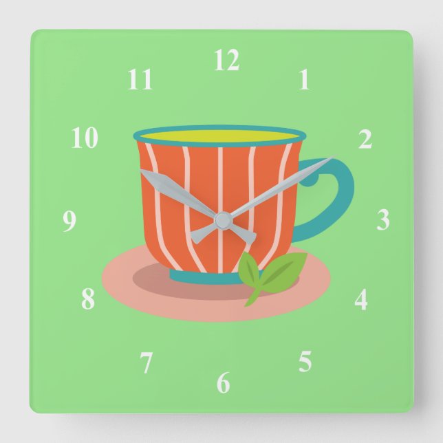 Peppermint tea for tea lovers square wall clock (Front)