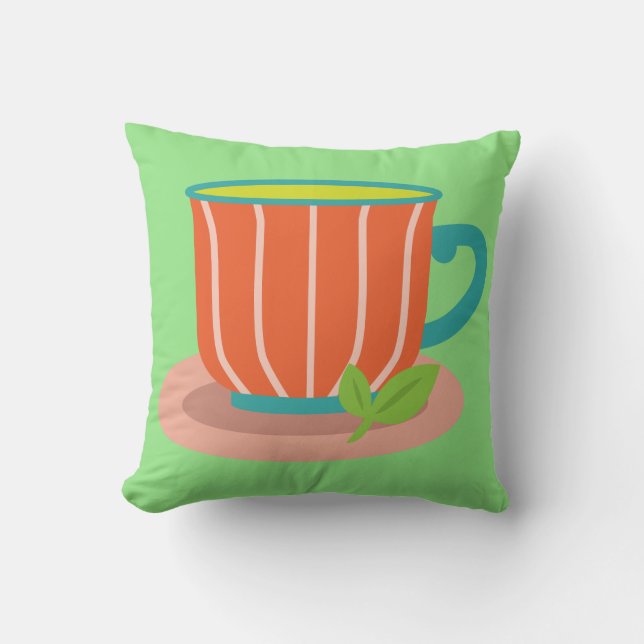 Peppermint tea for tea lovers throw pillow (Front)