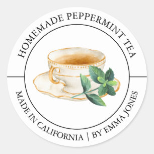 Peppermint Tea Modern label