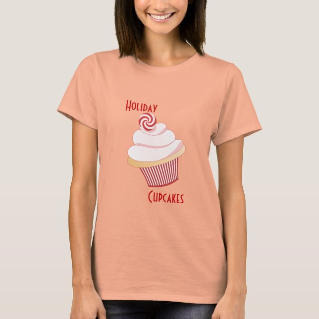 Peppermint topped cupcake T-Shirt (Front)