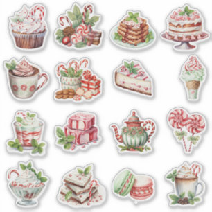 Peppermint Treats Red and Green Sticker