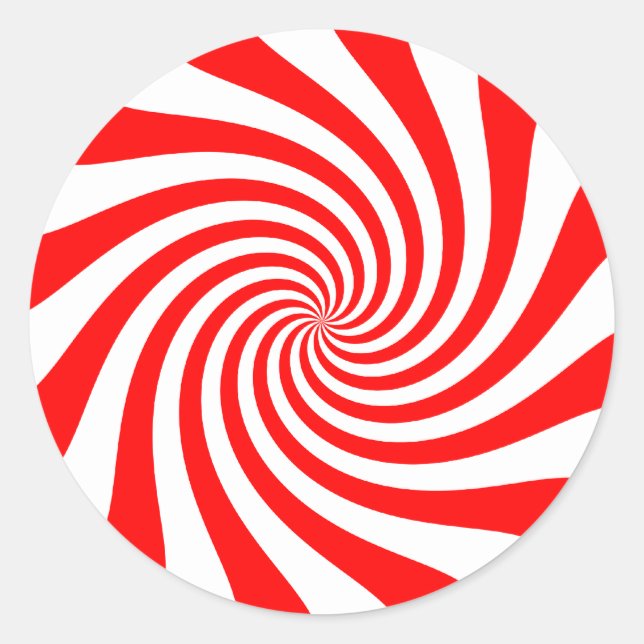 Peppermint Twirl Classic Round Sticker (Front)