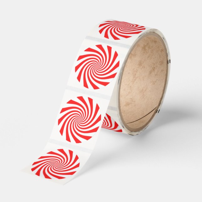 Peppermint Twirl Classic Round Sticker (Roll)