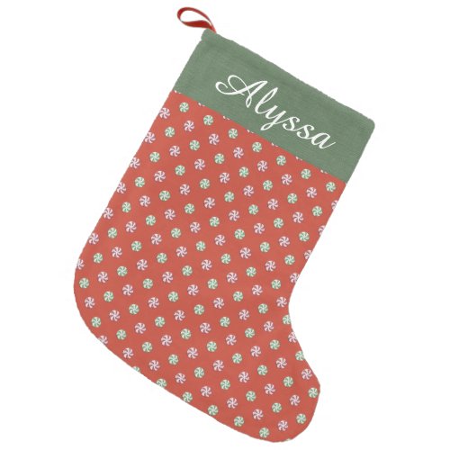 Peppermint Twist Candies Small Christmas Stocking