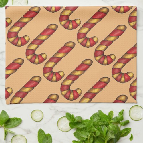 Peppermint Twist Christmas Candy Cane Cookies Kitchen Towel