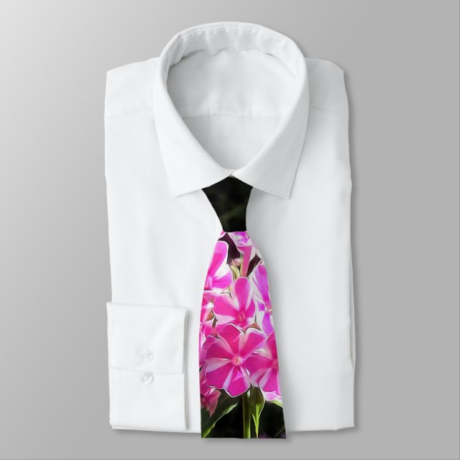 Peppermint Twist Phlox in the Flower Garden Neck Tie (Tied)