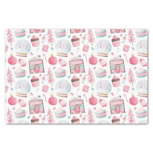 Peppermint Watercolor Christmas Tissue Paper