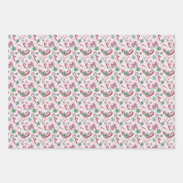 Peppermint Wrapping Paper Sheets (Front 2)