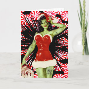 Peppermint Zombie Christmas Card