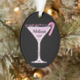 Peppermintini Cocktail Personalized Ornament
