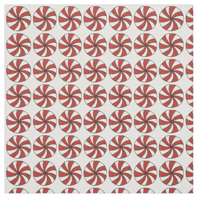 Peppermints Mint Candy Mints Christmas Xmas Print Fabric (Swatch)