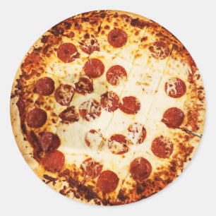 Pepperoni and Cheese Pizza Classic Round Sticker