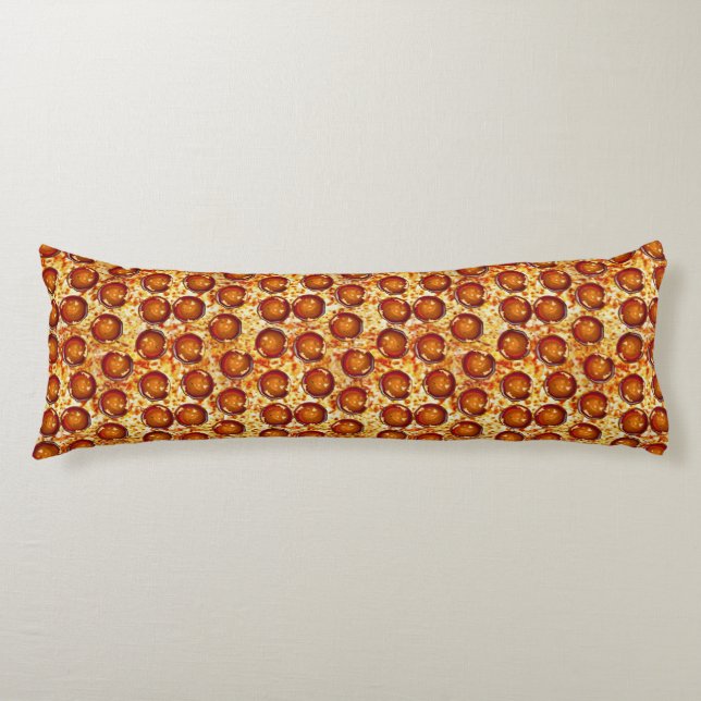 Pepperoni and Cheese Pizza Pattern Body Pillow (Front)