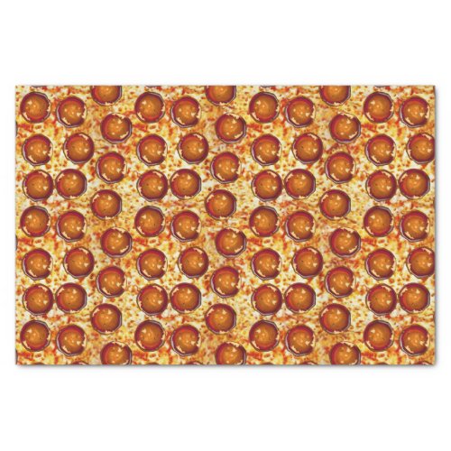 Pepperoni and Cheese Pizza Pattern Tissue Paper