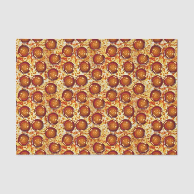 Pepperoni and Cheese Pizza Pattern Tissue Paper (Front)
