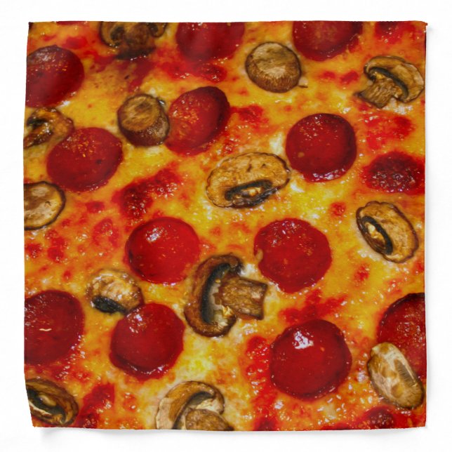 Pepperoni and Mushroom Pizza Bandana (Front)
